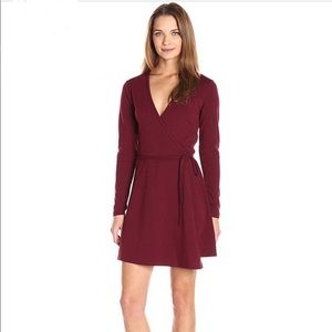 NWOT American Apparel Wrap Dress Burgundy S